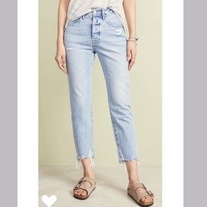 Frame Le Original Ripped High Waist Crop Jeans